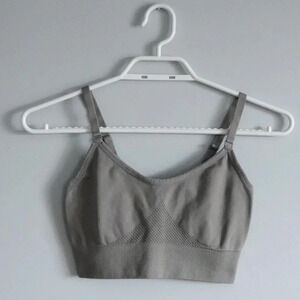 FWD Women's Small Activewear Grey Adjustable Straps Stretch Sports Bra